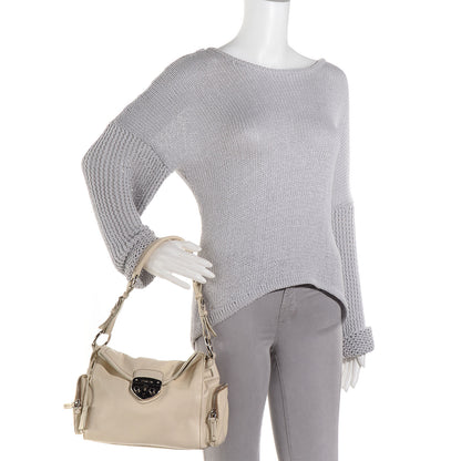 Prada Vitello Daino Pushlock Flap Shoulder Bag Cera 2 of 8