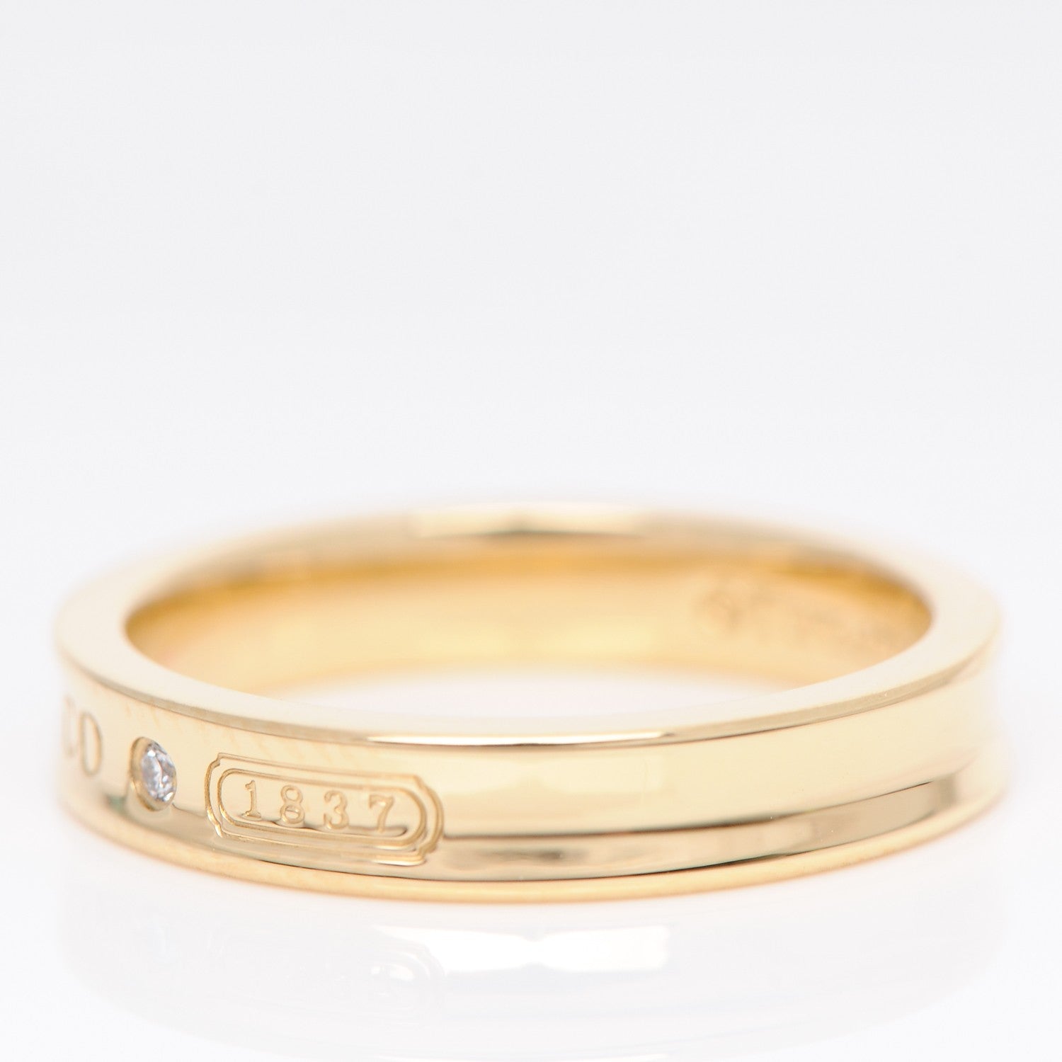Tiffany 18K Yellow Gold Diamond Narrow 1837 Ring 7.5 4 of 5