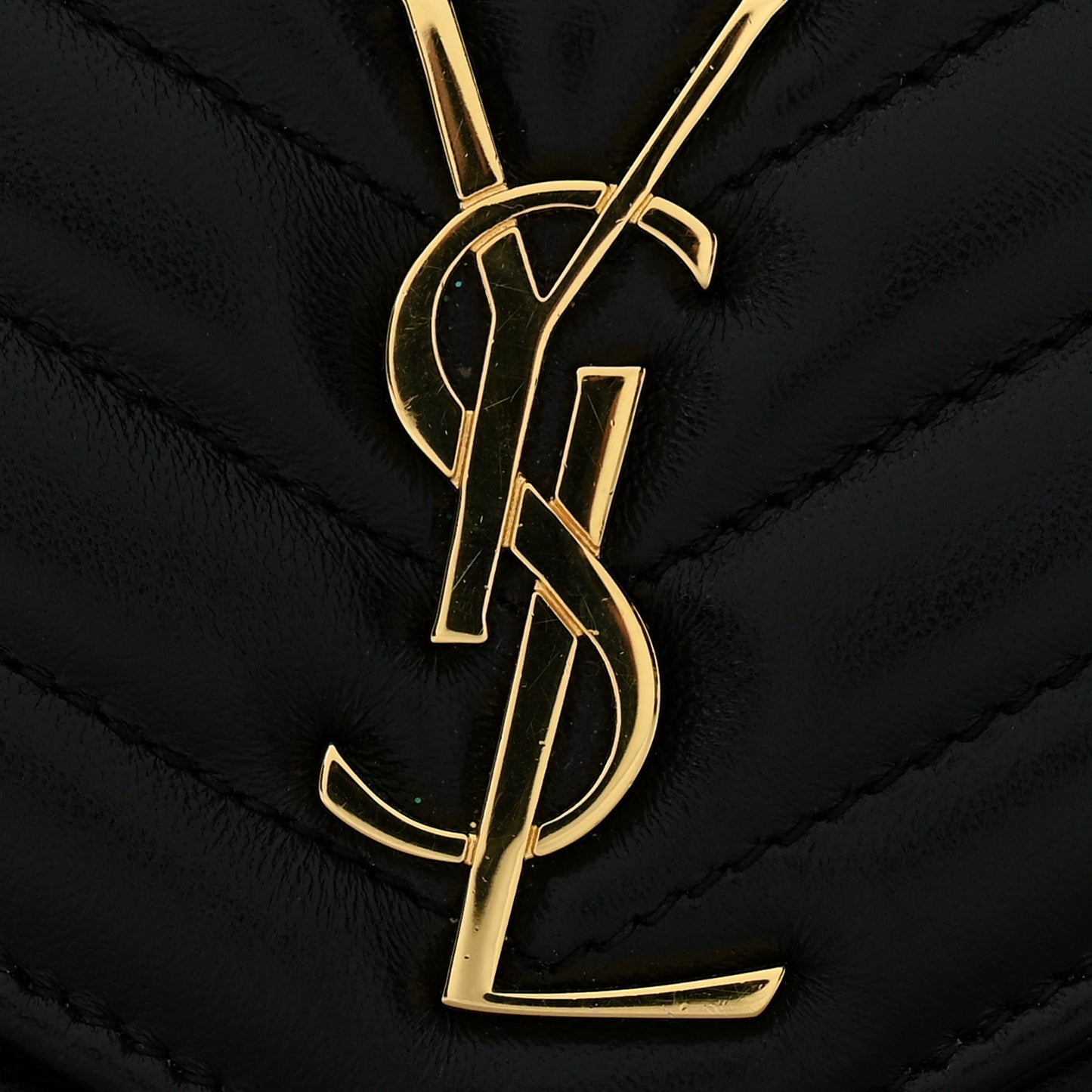 Lambskin Matelasse Chevron Monogram Envelope Chain Wallet Black