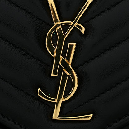 Saint Laurent Lambskin Matelasse Chevron Monogram Envelope Chain Wallet Black 12 of 12