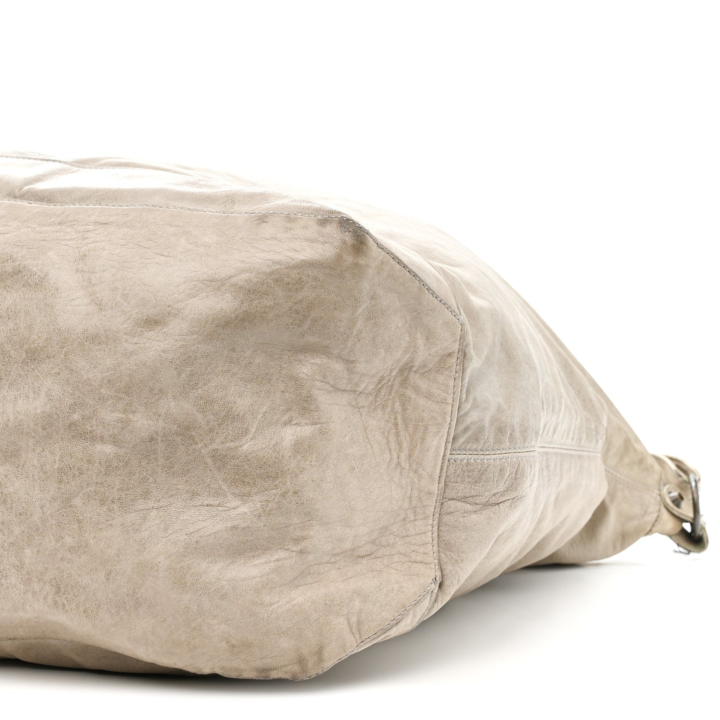 Agneau Classic Silver Hardware Courier XL Hobo Argent