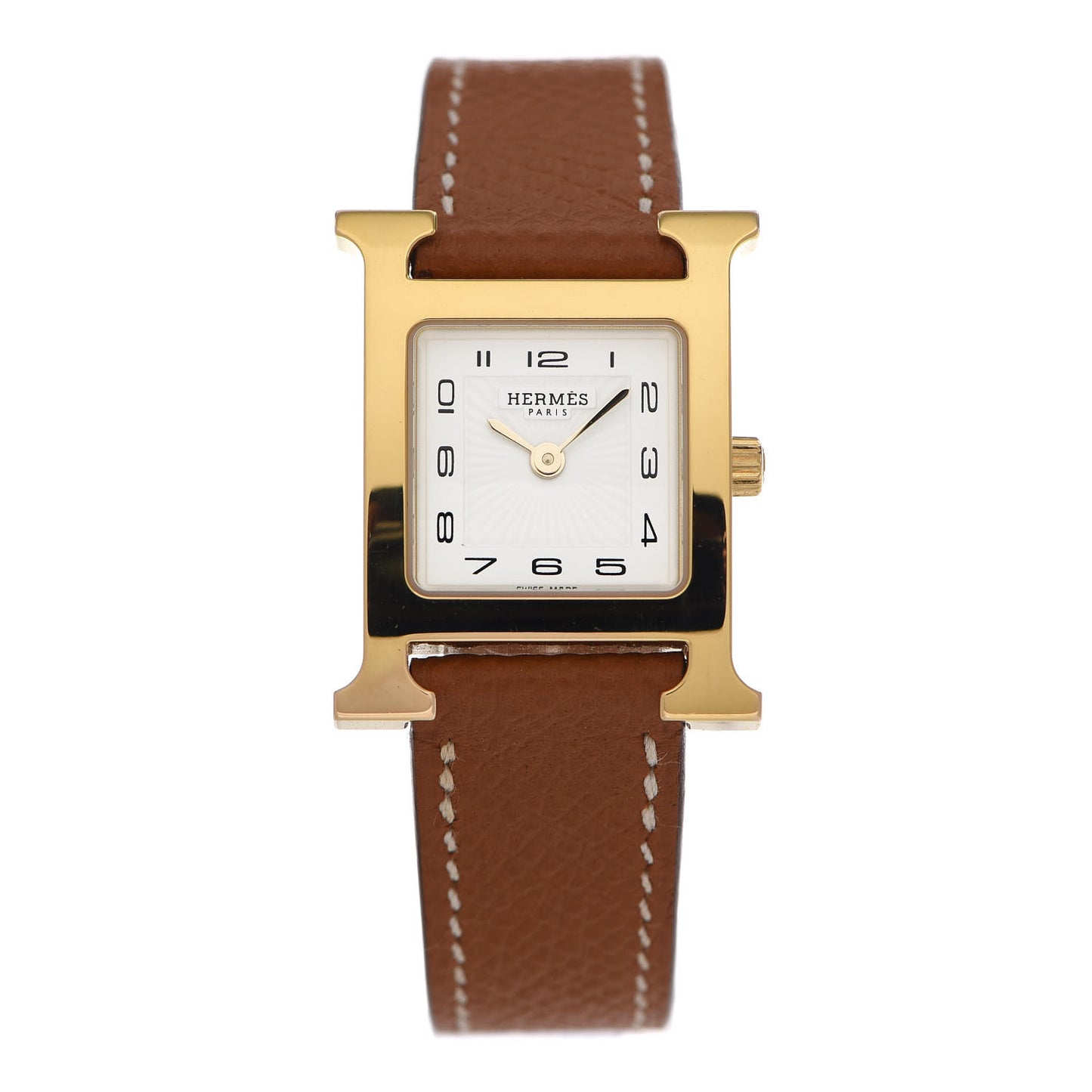 Stainless Steel Epsom 21mm Heure H Hour Quartz Watch Gold