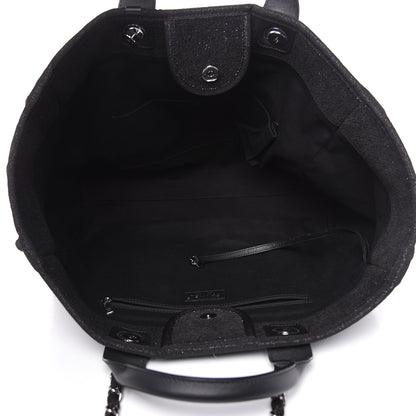 Chanel Lurex Boucle Large Deauville Tote Black 5 of 10