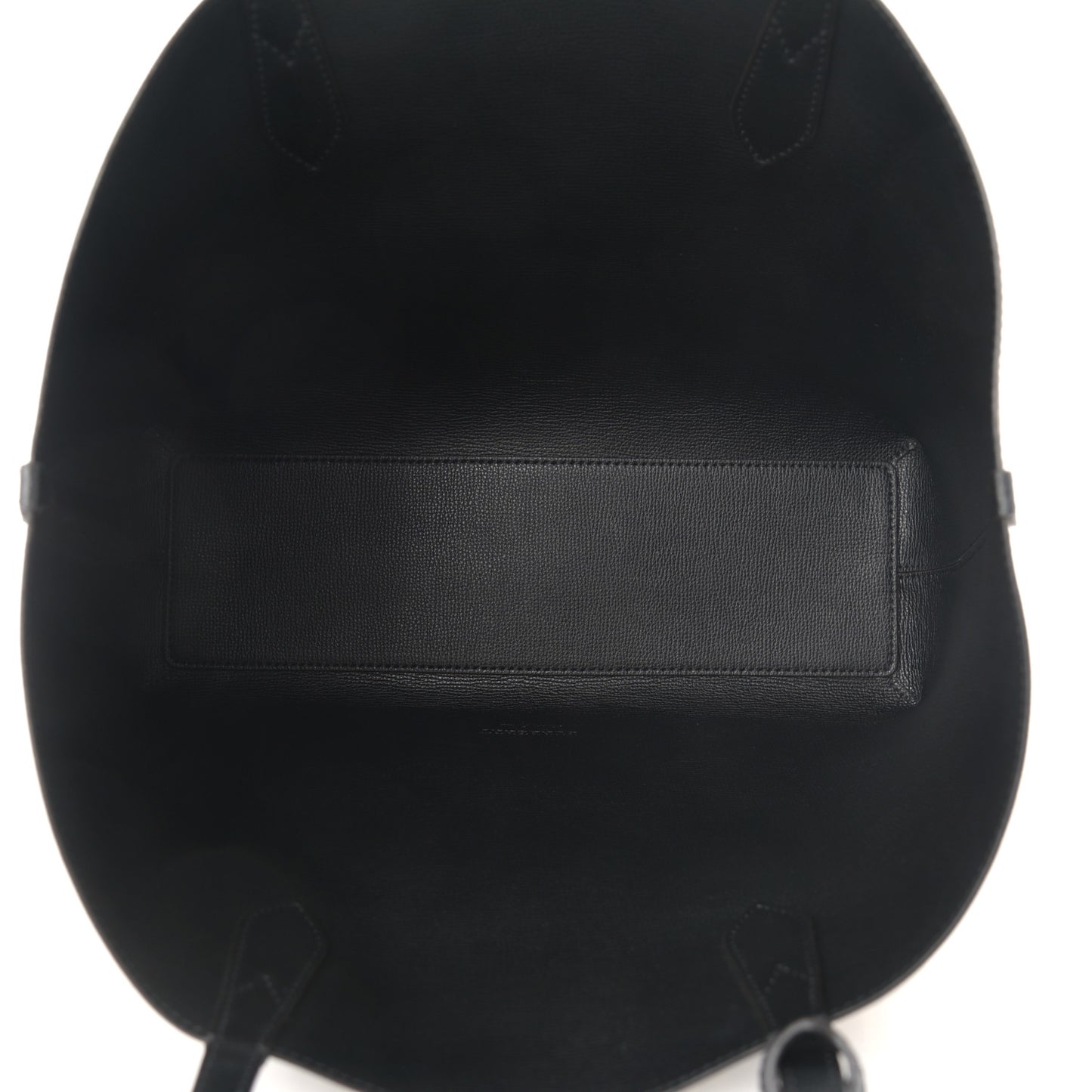 Grainy Calfskin Haymarket Check Medium Reversible Tote Black
