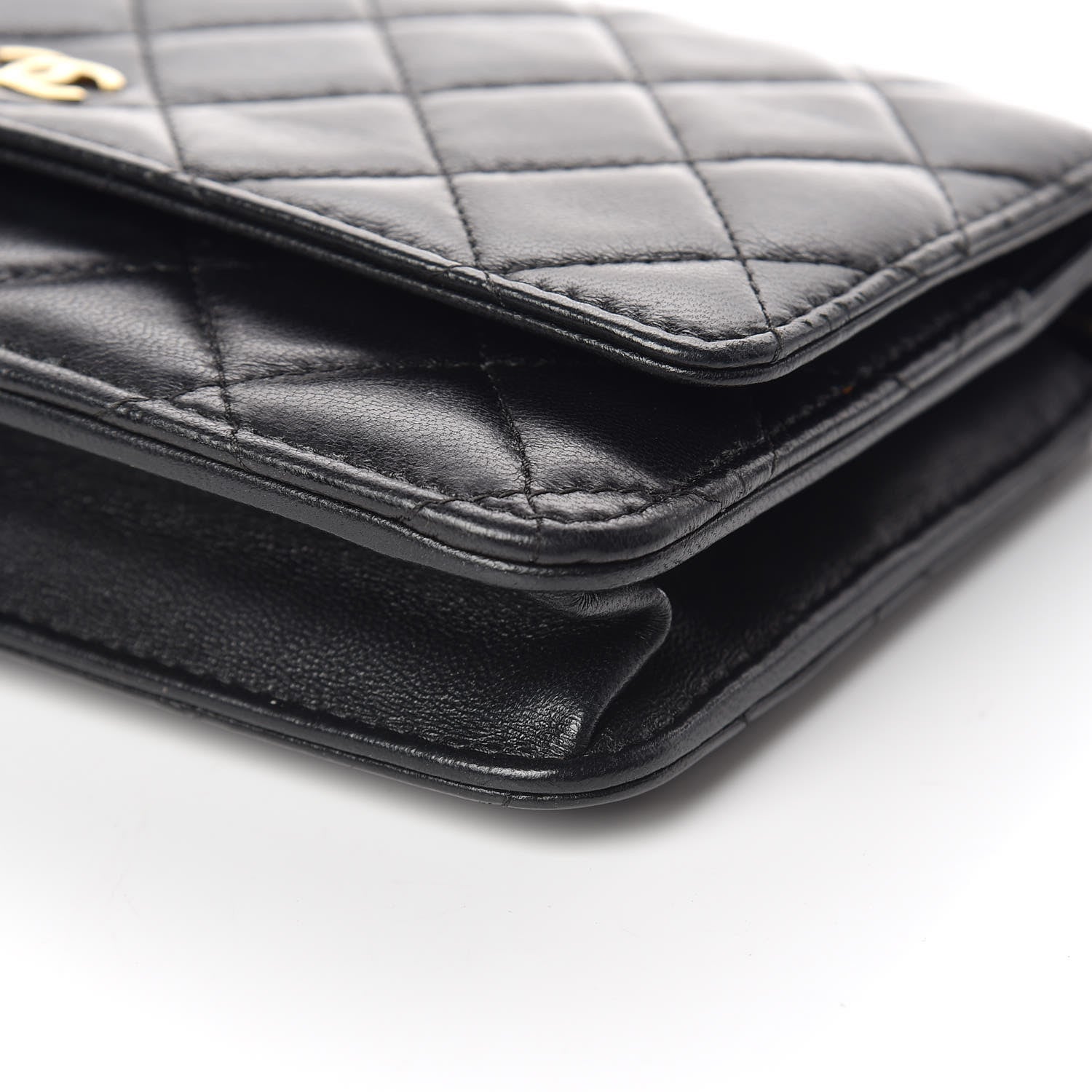 Chanel Lambskin Quilted Wallet On Chain WOC Black 11 of 12