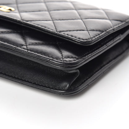 Chanel Lambskin Quilted Wallet On Chain WOC Black 11 of 12