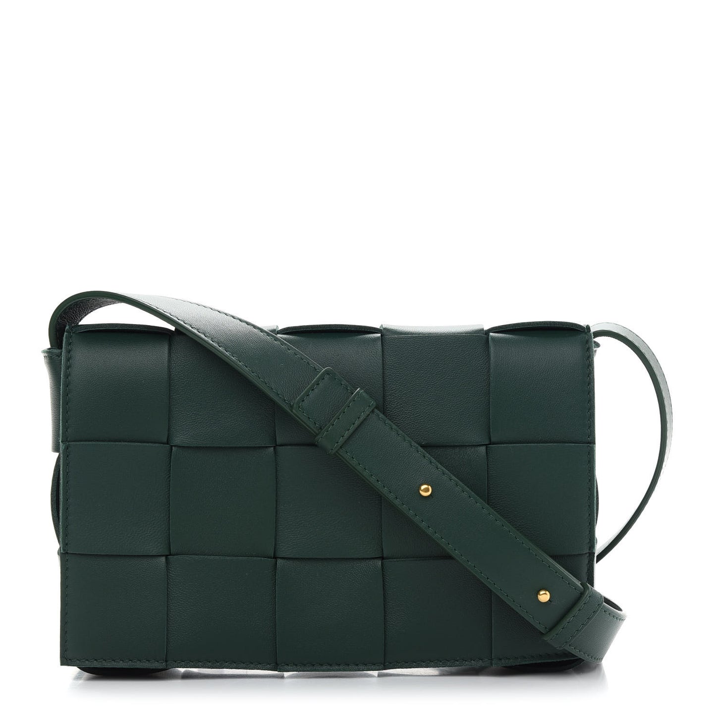 Lambskin Maxi Intrecciato Cassette Crossbody Bag Raintree Green