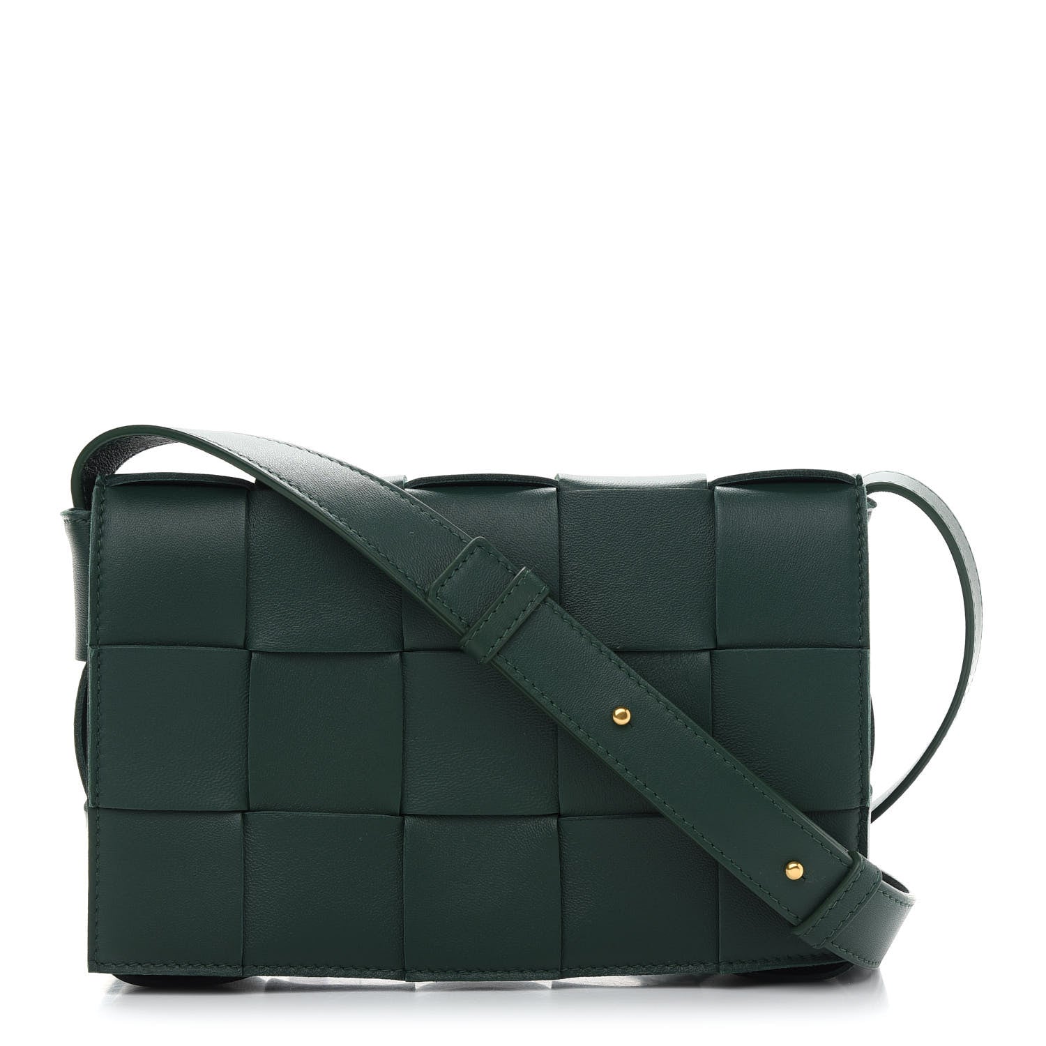 Bottega Veneta Lambskin Maxi Intrecciato Cassette Crossbody Bag Raintree Green 1 of 8
