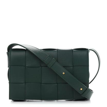 Bottega Veneta Lambskin Maxi Intrecciato Cassette Crossbody Bag Raintree Green 1 of 8