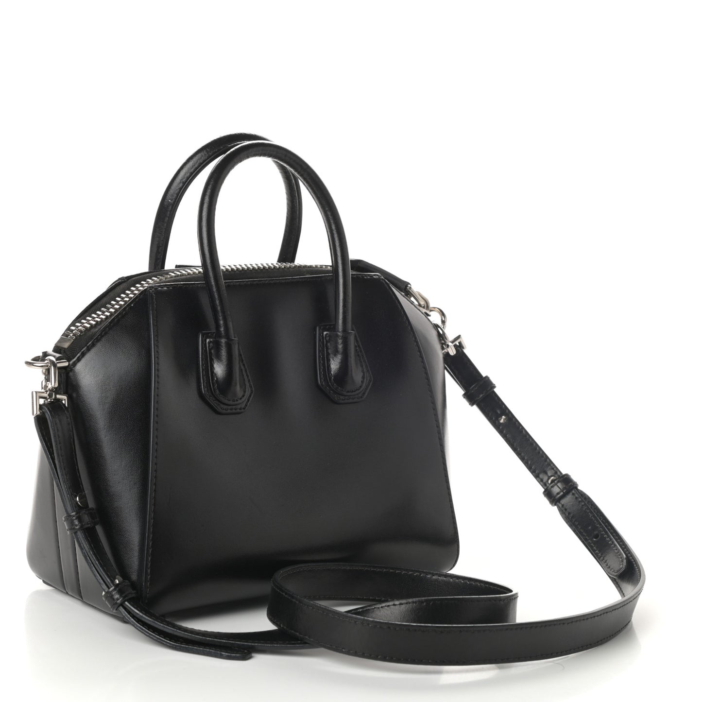 Shiny Lord Calfskin Mini Antigona Black