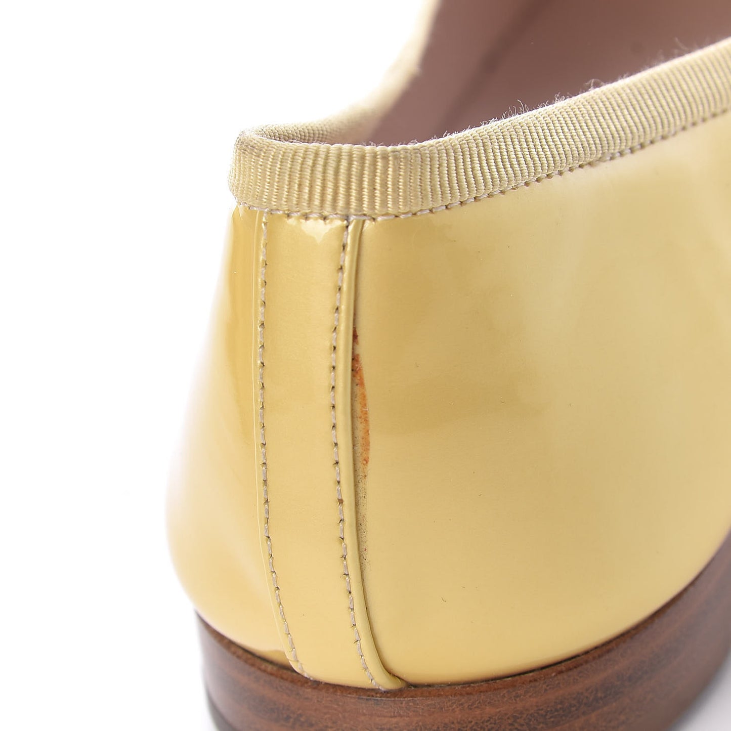 Calfskin Patent CC Cap Toe Ballerina Flats 39 Yellow