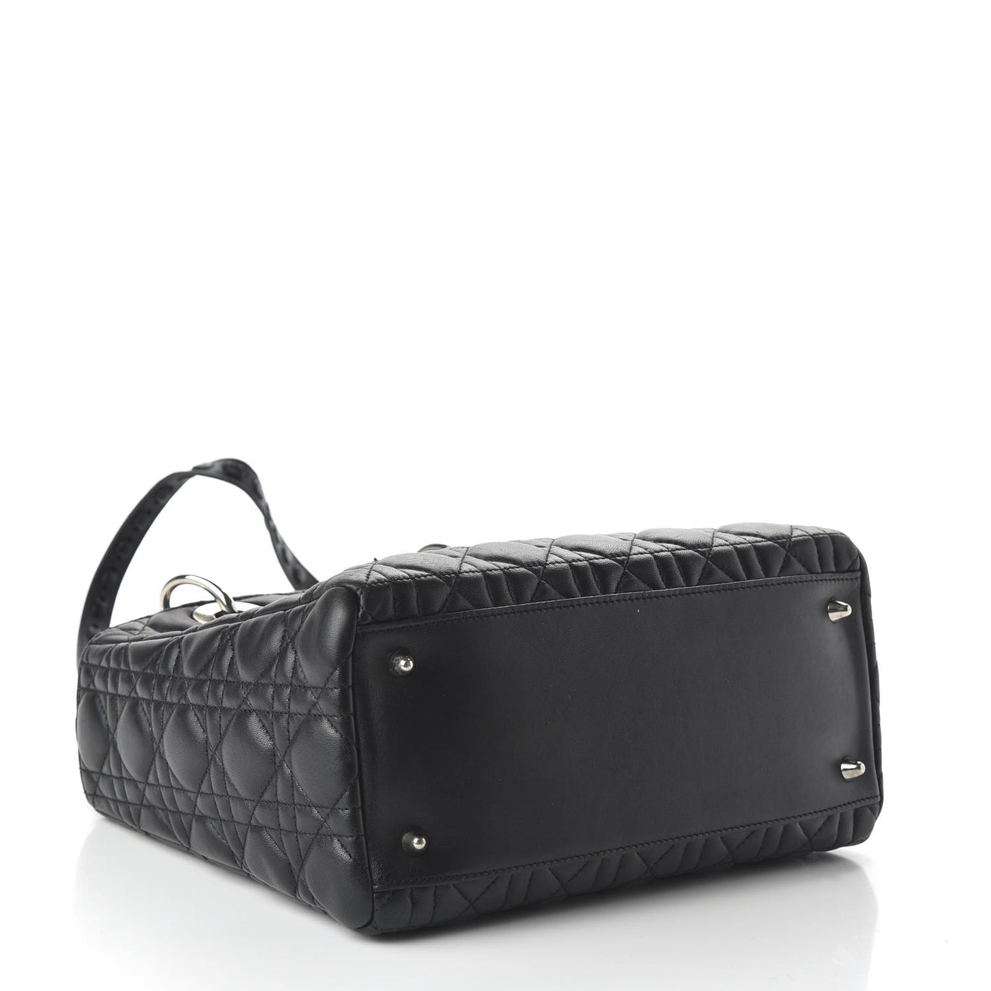 Lambskin Cannage Medium Whipstitch Lady Dior Black