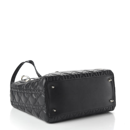 Christian Dior Lambskin Cannage Medium Whipstitch Lady Dior Black 4 of 9