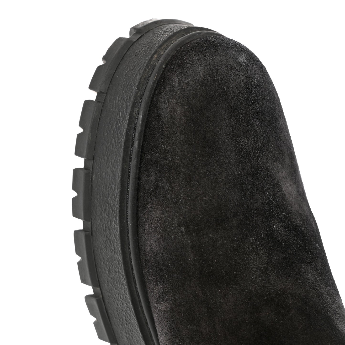 Suede Shearling Logo Ankle Boots 39.5 Black