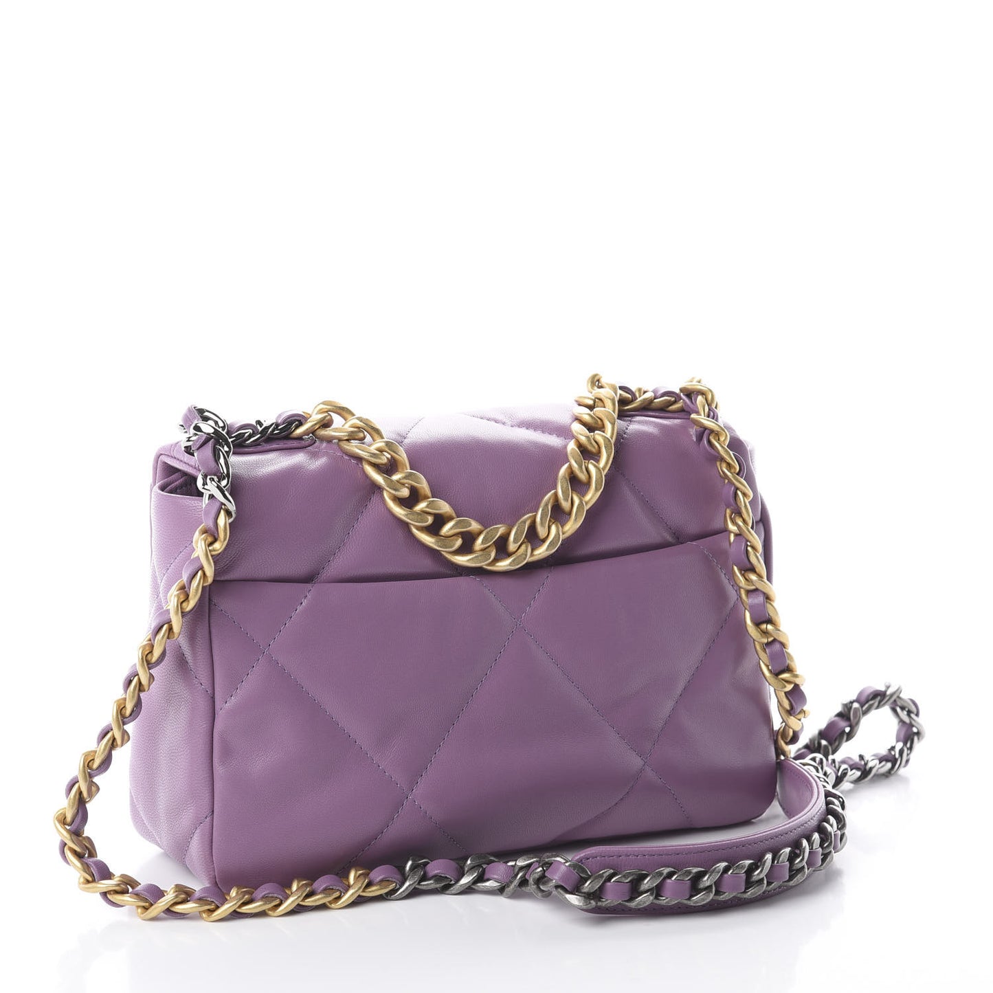 Goatskin Quilted Medium 19 Flap Violet Purple