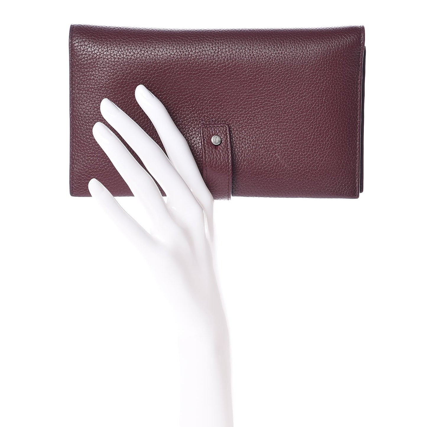 Grained Calfskin Sac De Jour Souple Thin Wallet Rouge Legion