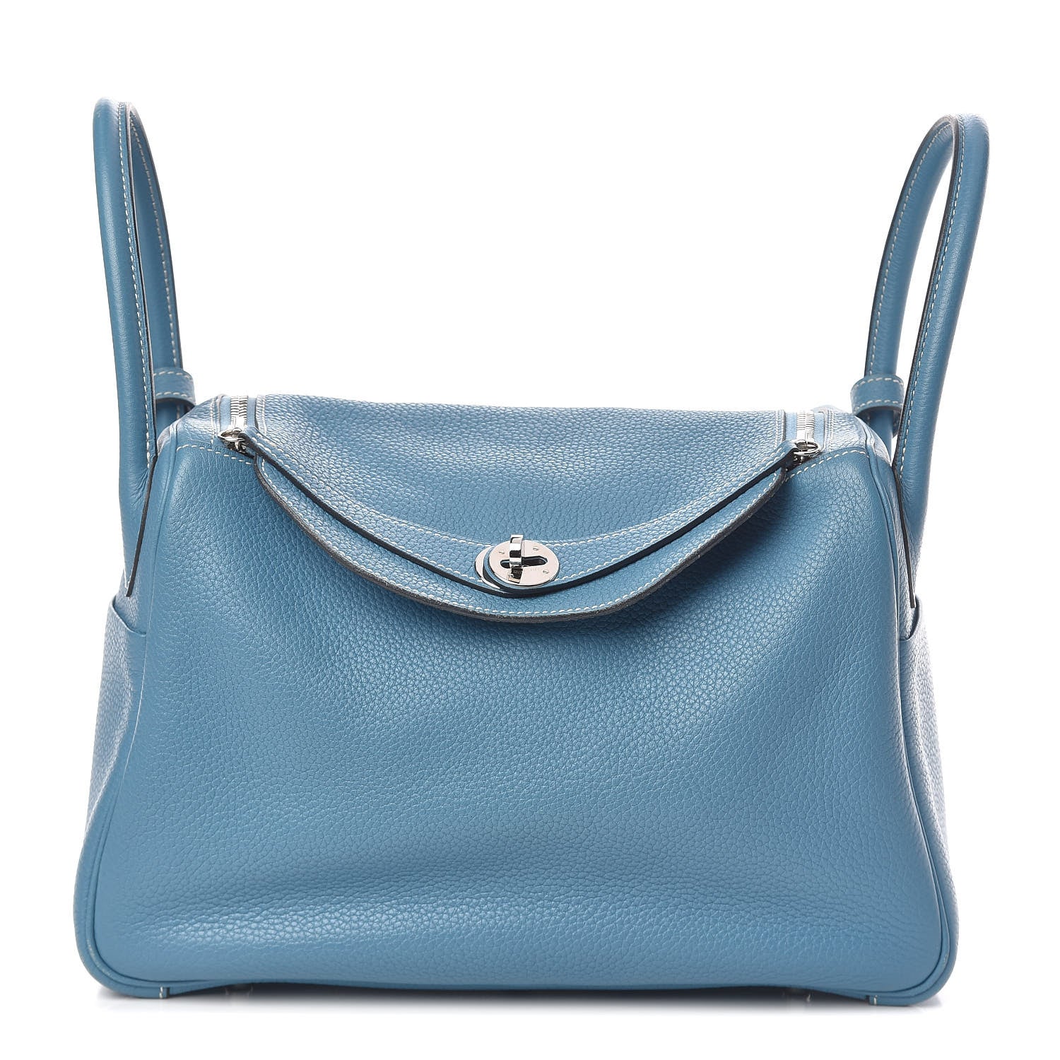 Hermes Taurillon Clemence Lindy 30 Blue Jean 1 of 13