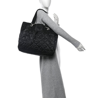 Chanel Crinkled Coated Canvas Le Marais Large Tote Black 2 of 12