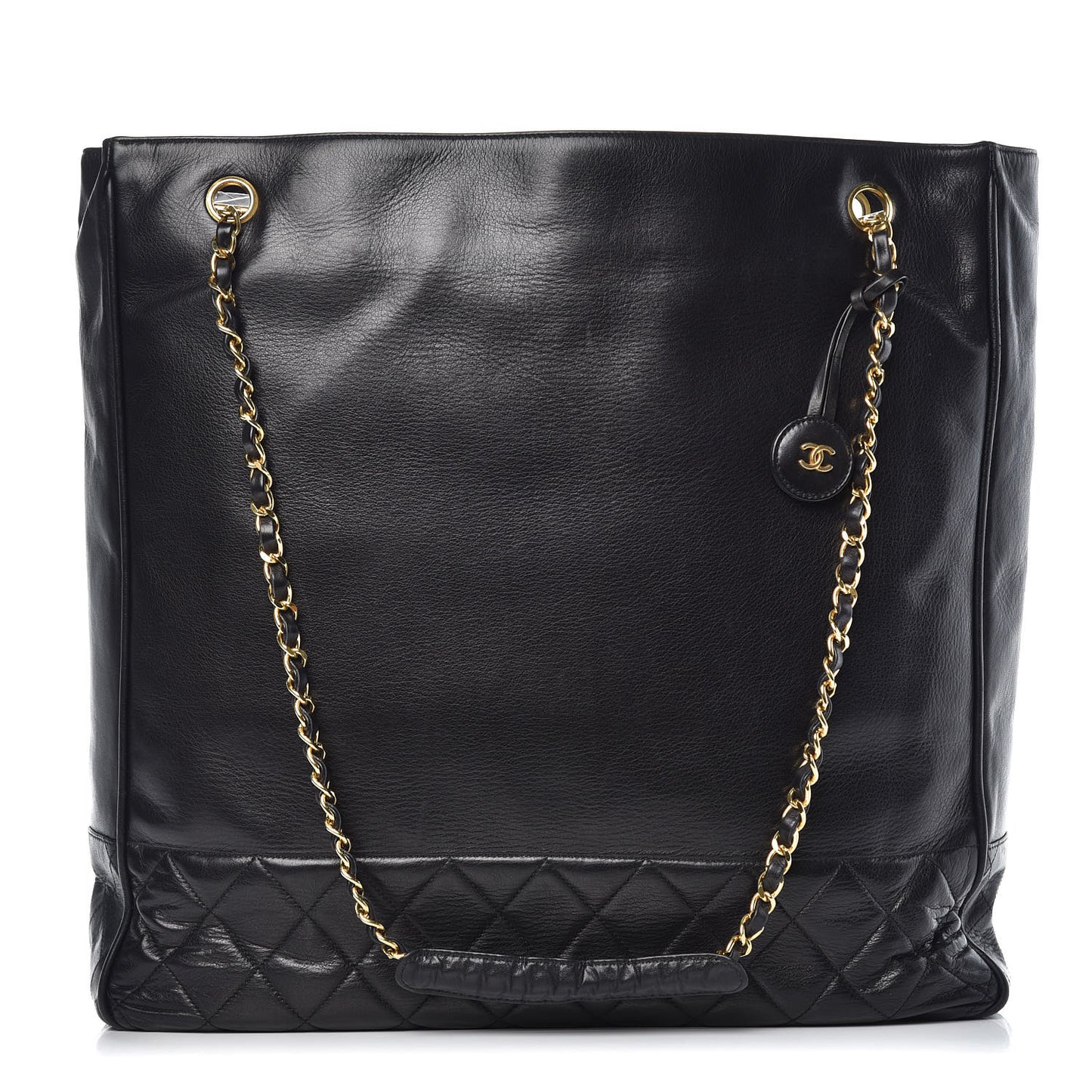 Lambskin Shopping Tote Black