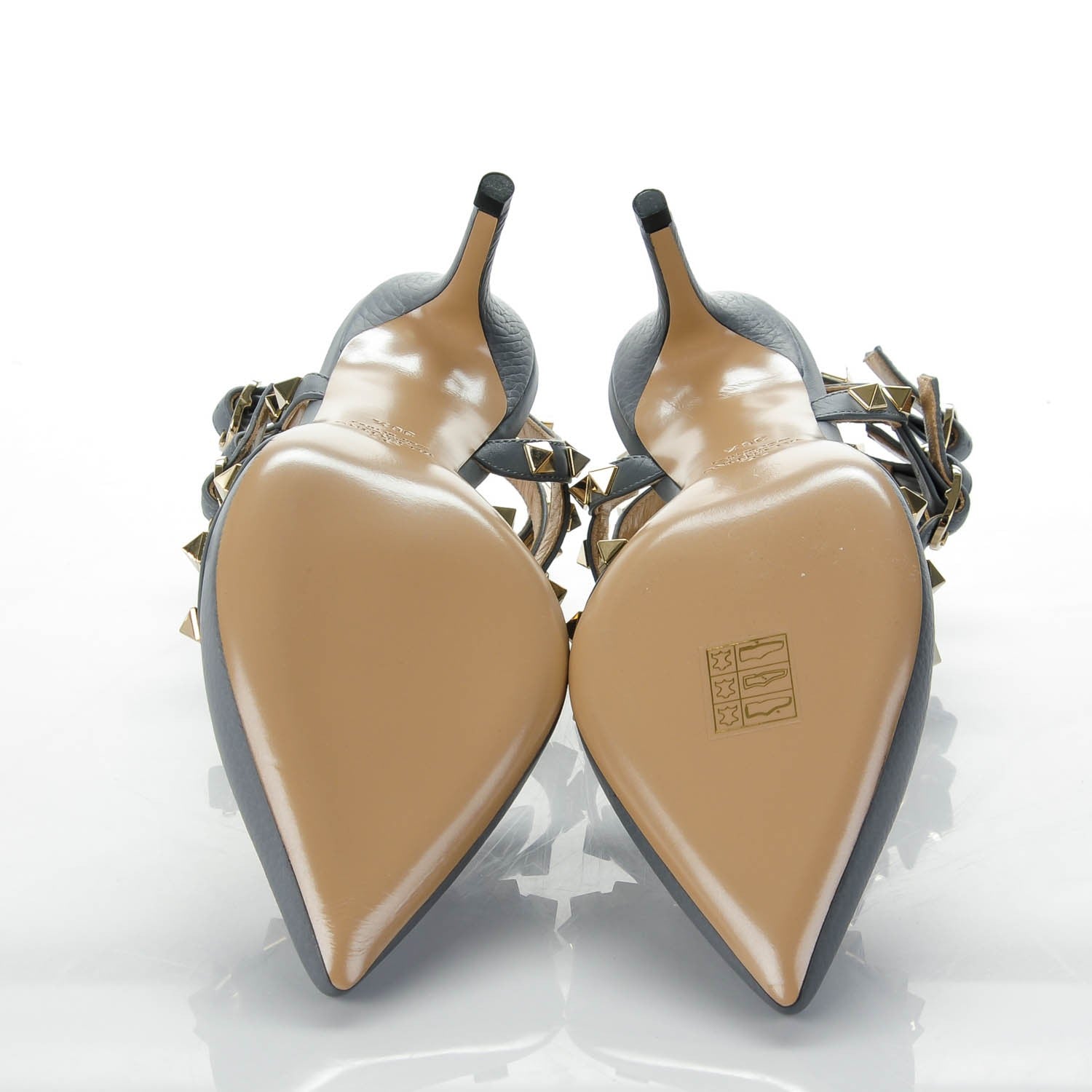 Valentino Garavani Pebbled Calfskin Rockstud Ankle Strap 65mm Pumps 36.5 Sky Sorbet 4 of 6
