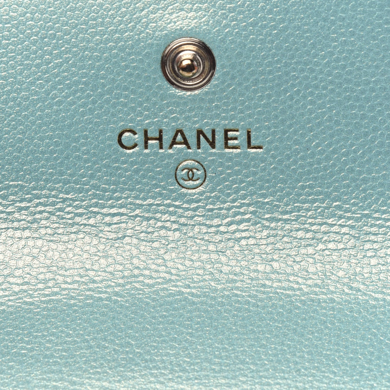 Chanel Iridescent Caviar Quilted Pearl On Top Coin Purse With Chain Light Green 6 of 11