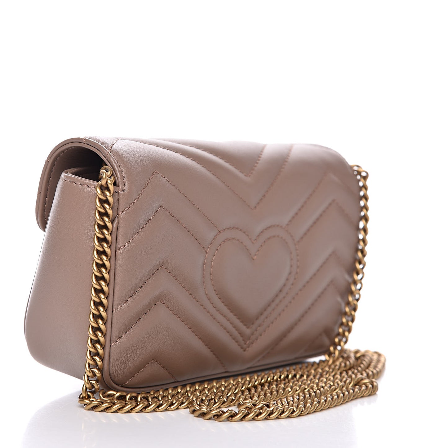 Calfskin Matelasse Super Mini GG Marmont Shoulder Bag Porcelain Rose