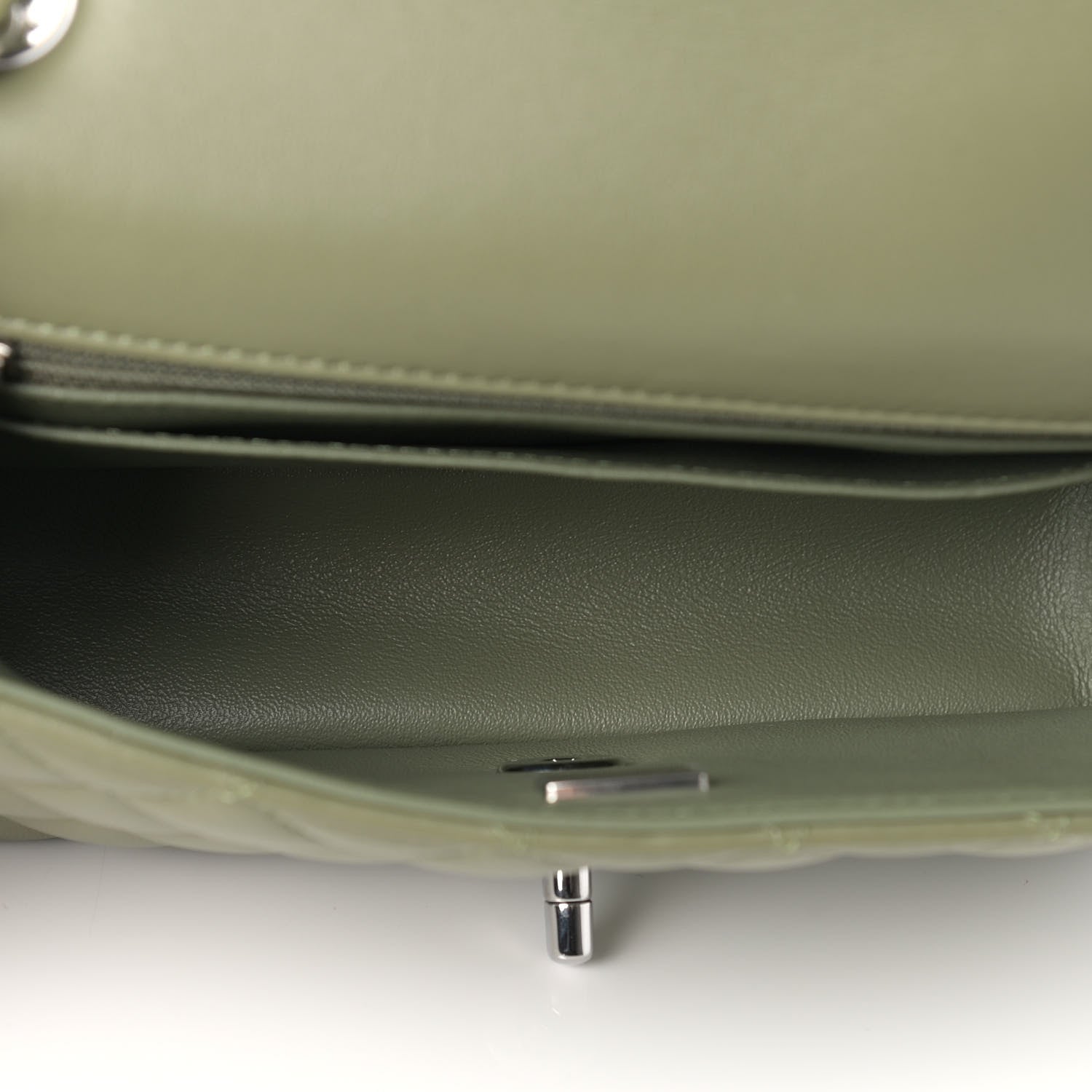 Chanel Lambskin Quilted Mini Rectangular Flap Green 9 of 9