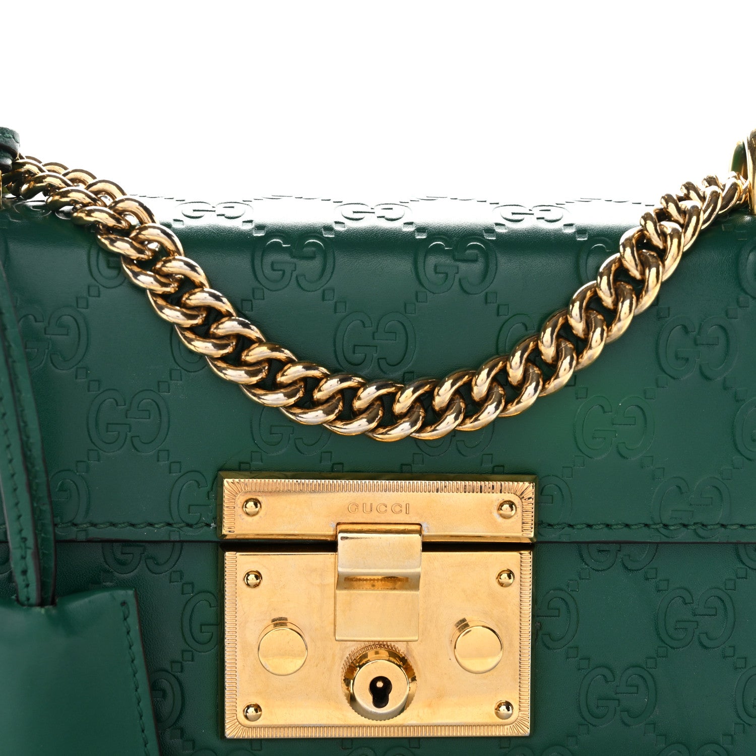 Gucci Guccissima Small Padlock Shoulder Bag Emerald 8 of 12