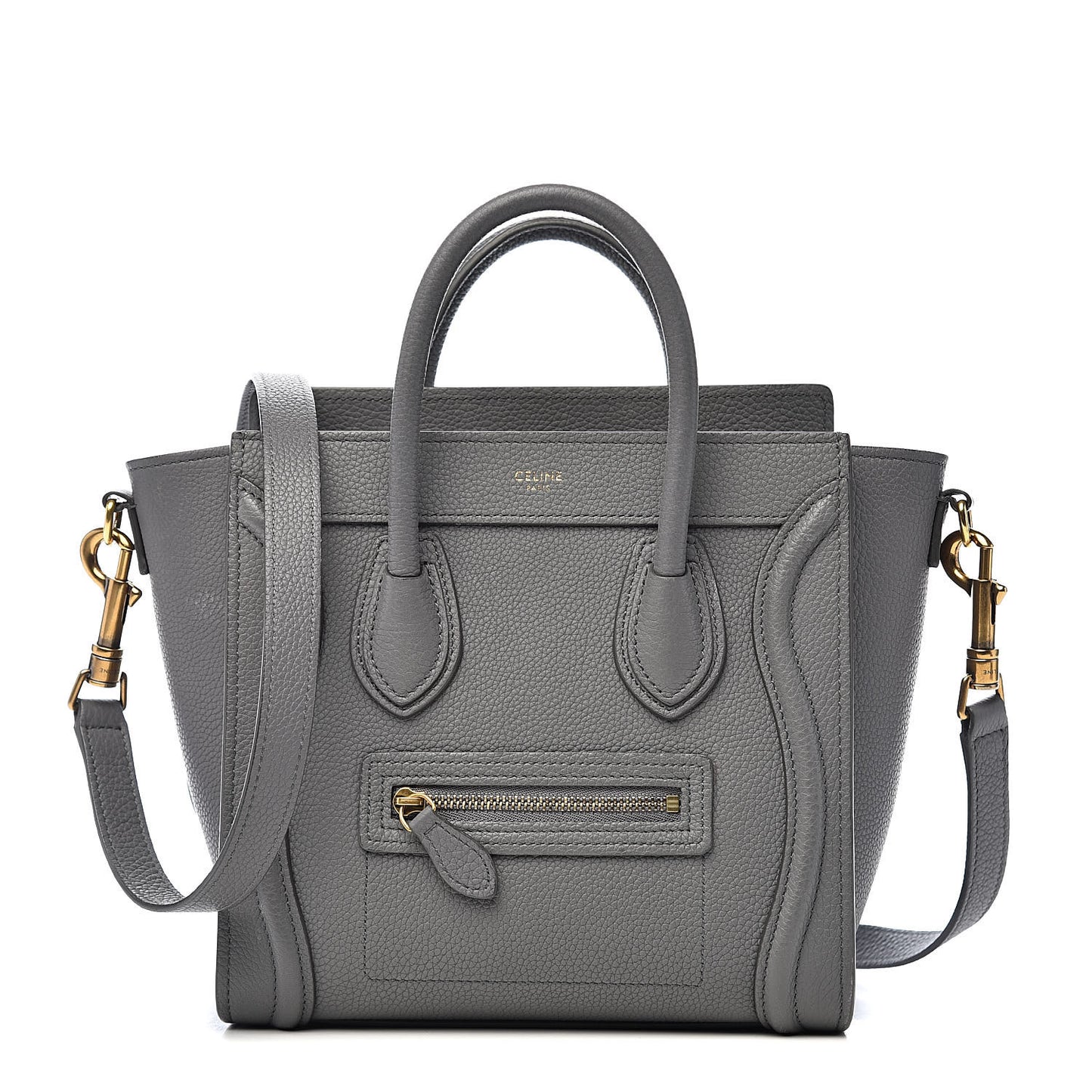 Baby Drummed Calfskin Nano Luggage Kohl