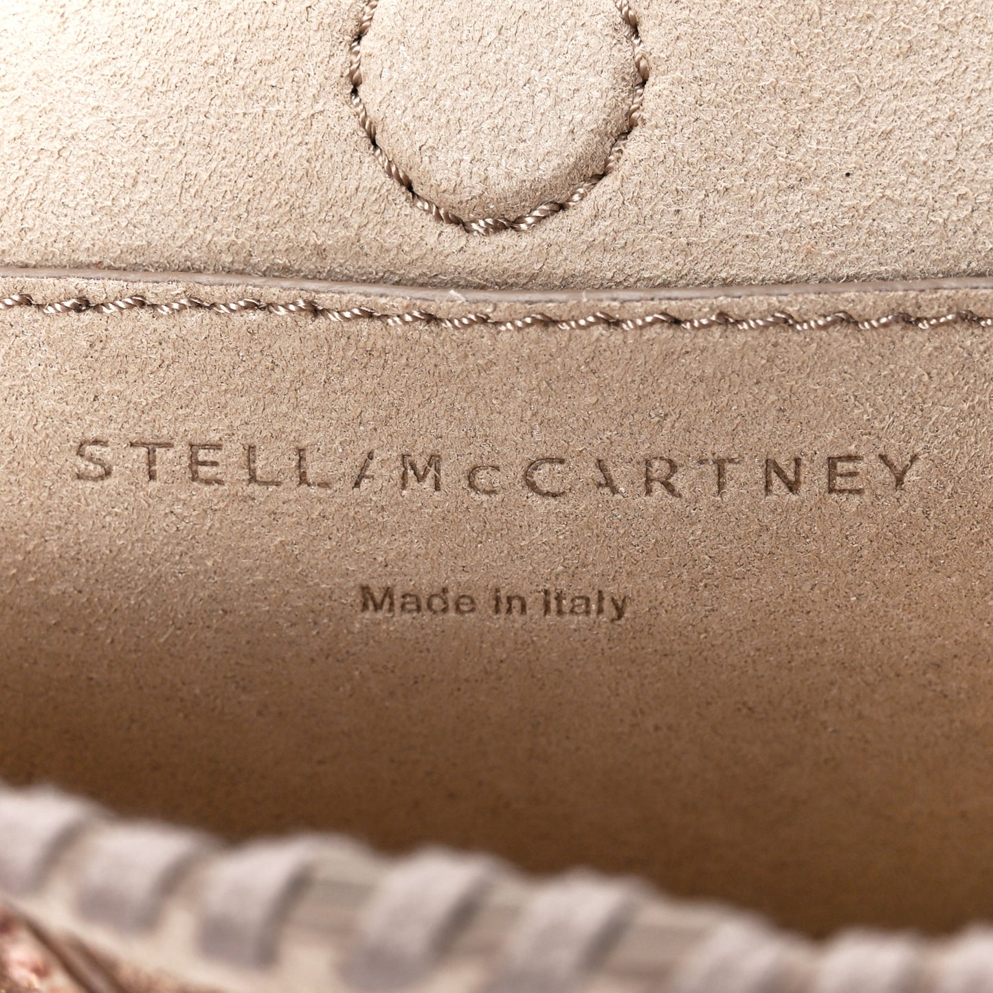 Metallic Eco Alter Suede Crystal Tiny Falabella Crossbody Bag Blush