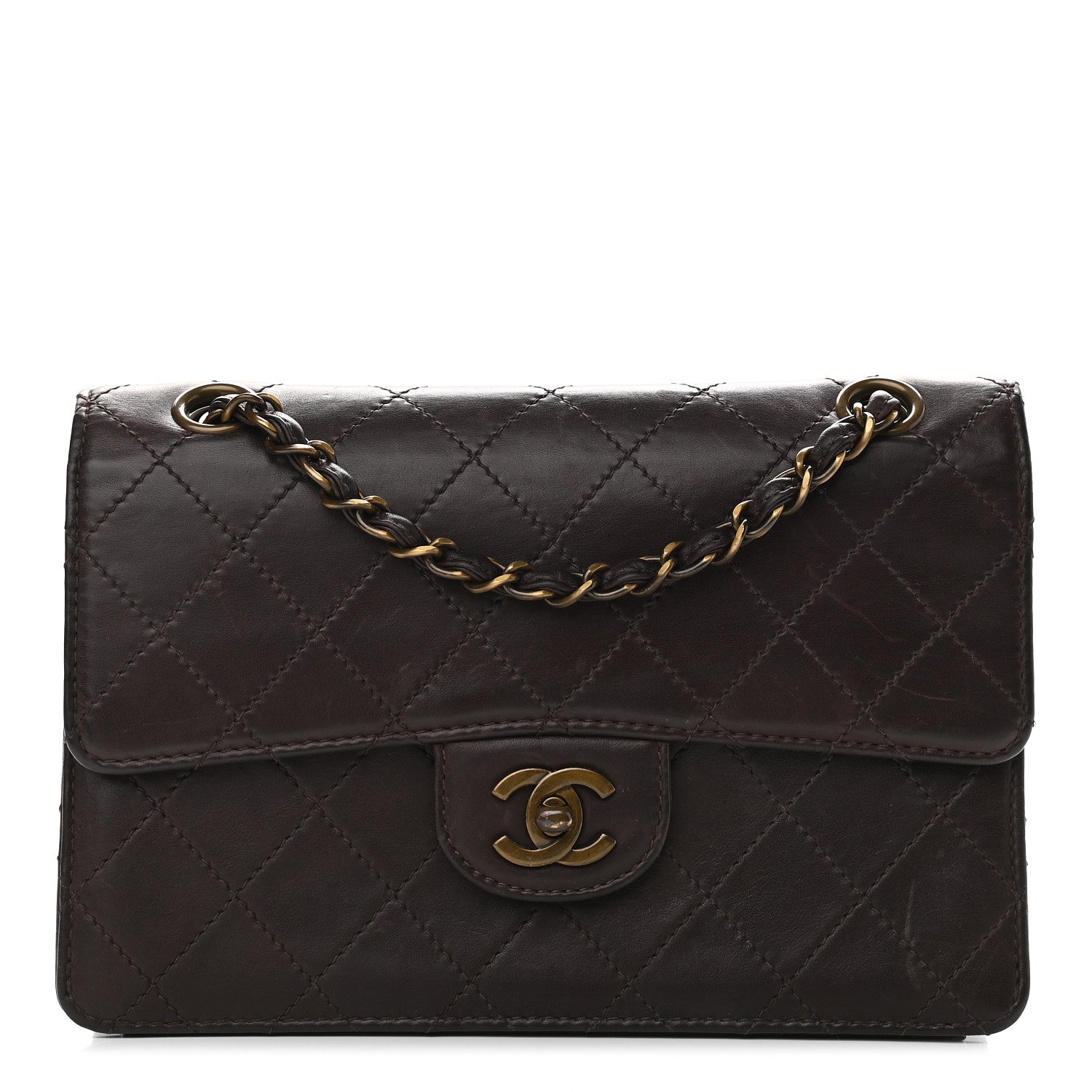 Chanel Lambskin Quilted Small Single Flap Brown 1 of 9
