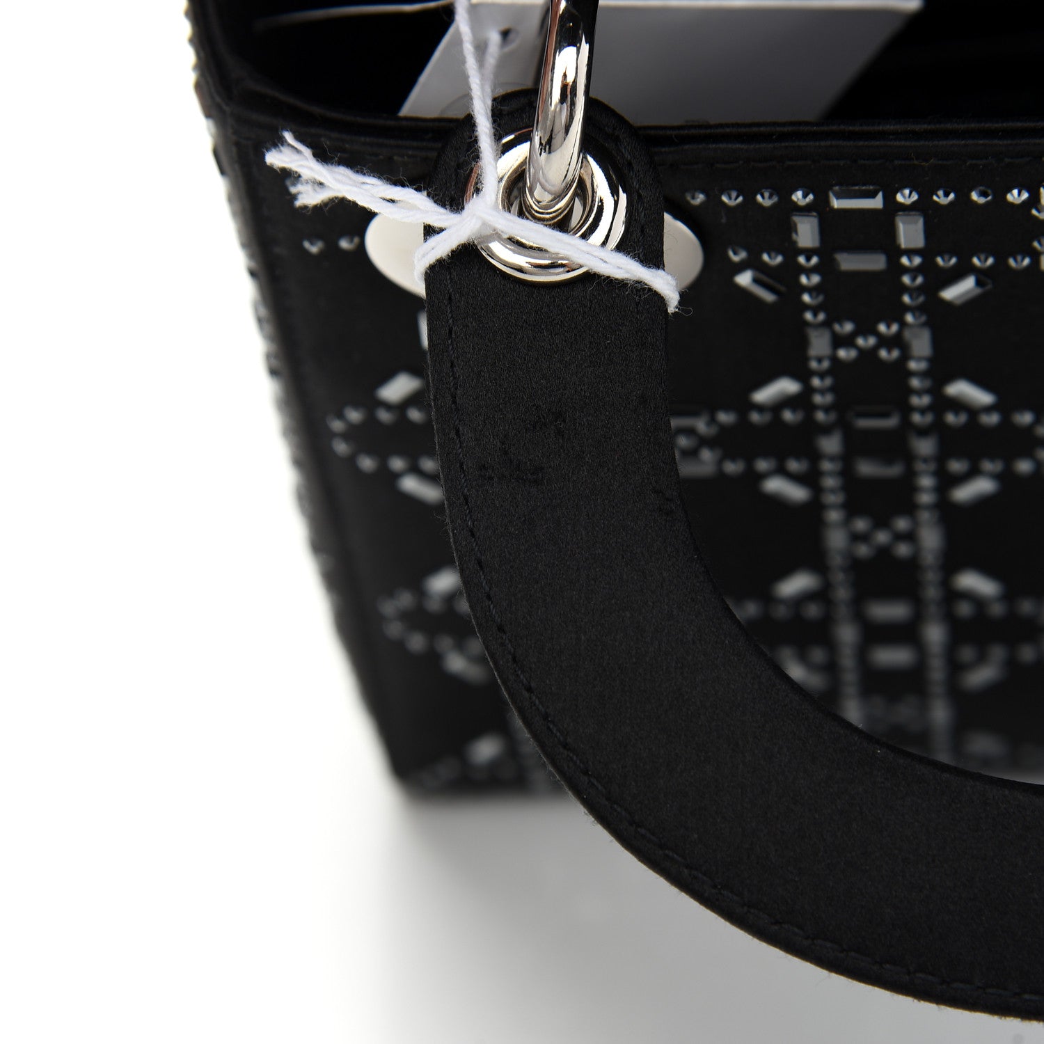 Christian Dior Satin Crystal Cannage Mini Lady Dior Black 8 of 8