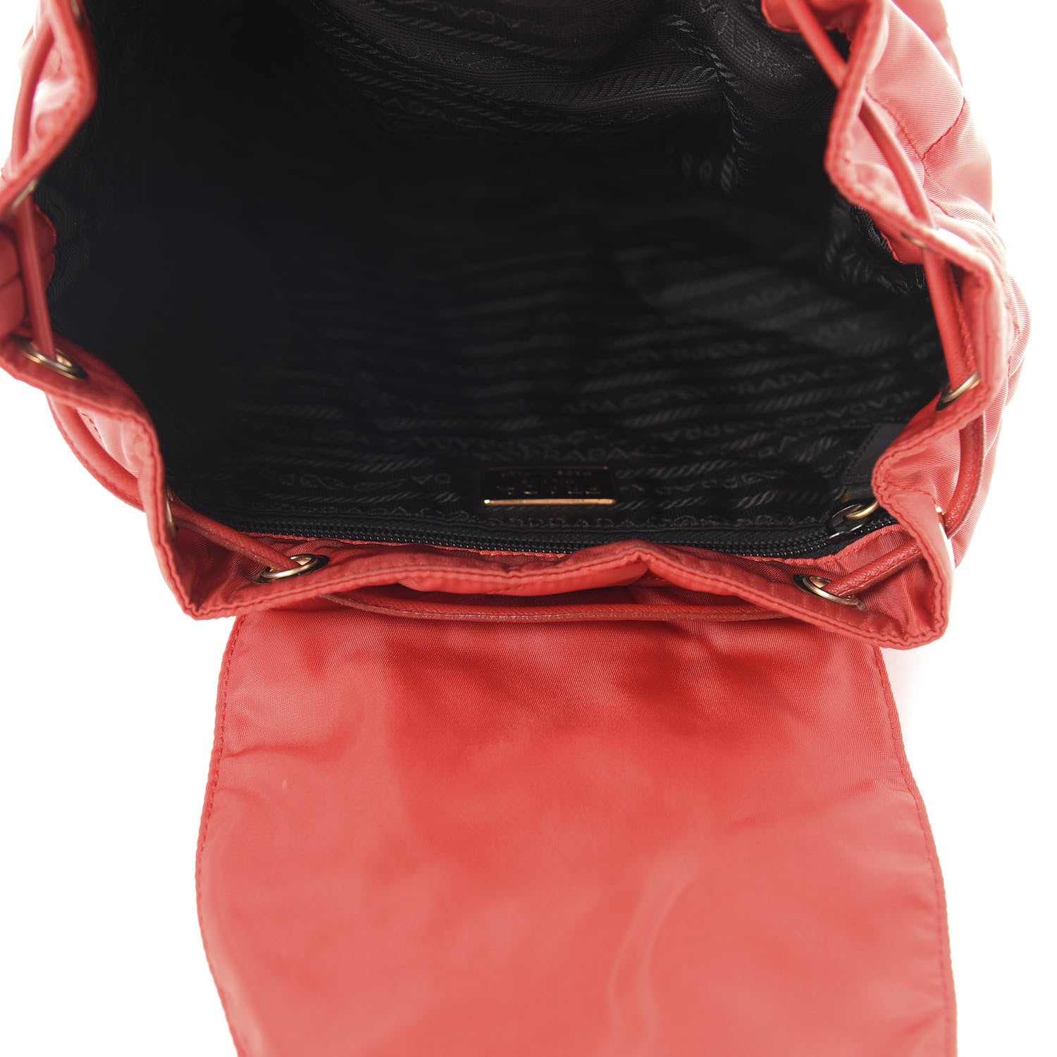 Prada Tessuto Nylon Vela Quilted Cinch Backpack Red 4 of 10