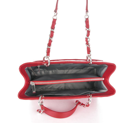 Chanel Caviar Quilted Grand Shopping Tote GST Red 5 of 7