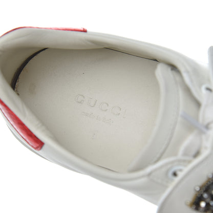 Gucci Calfskin Ayers Web Womens Ace Bow Lace Sneakers 37.5 White 6 of 21