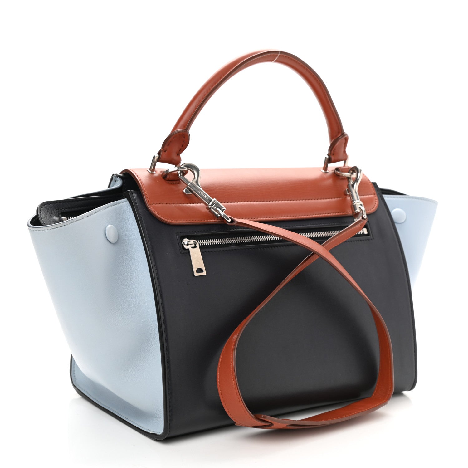 Celine Smooth Calfskin Small Tri-Color Trapeze Pale Blue 3 of 7