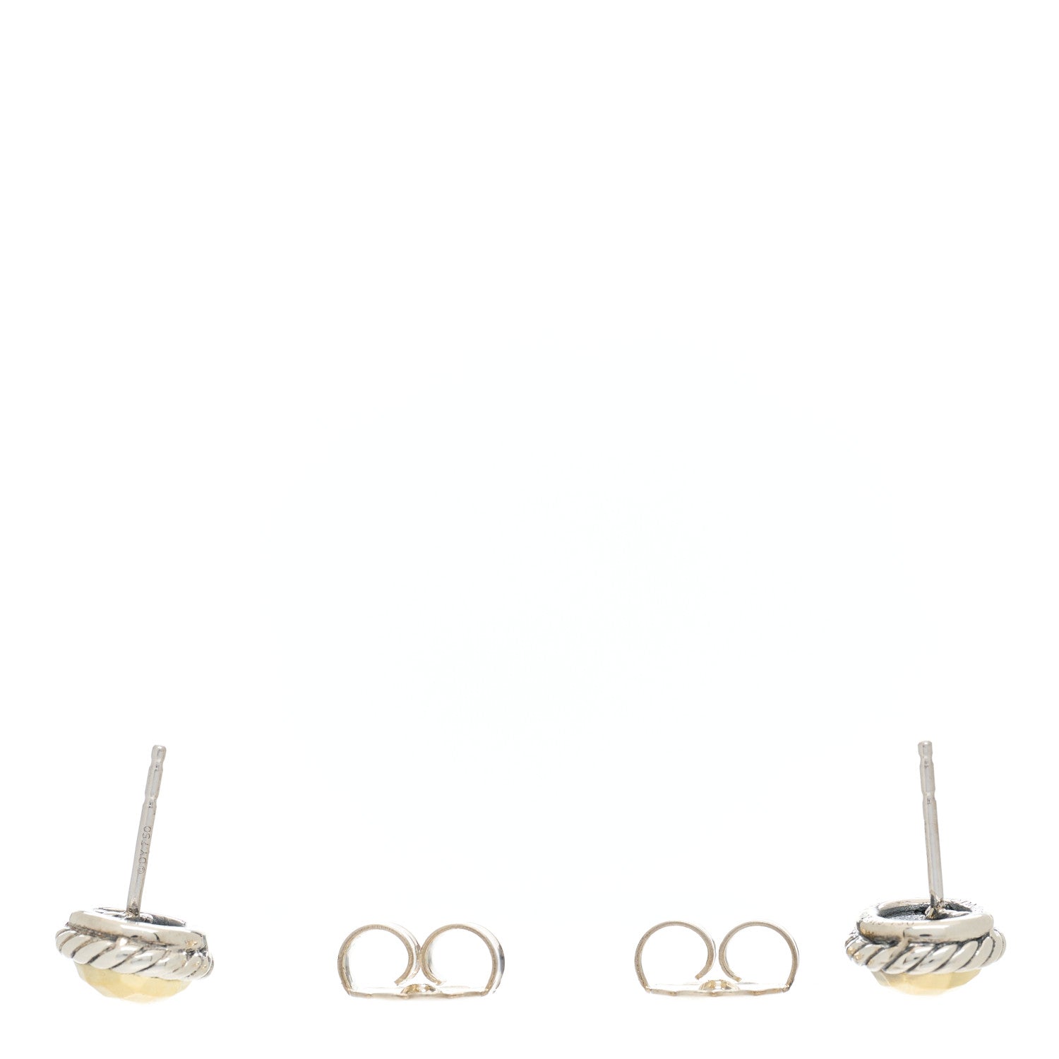 David Yurman Sterling Silver 18K Yellow Gold Petite Chatelaine Earrings 3 of 4