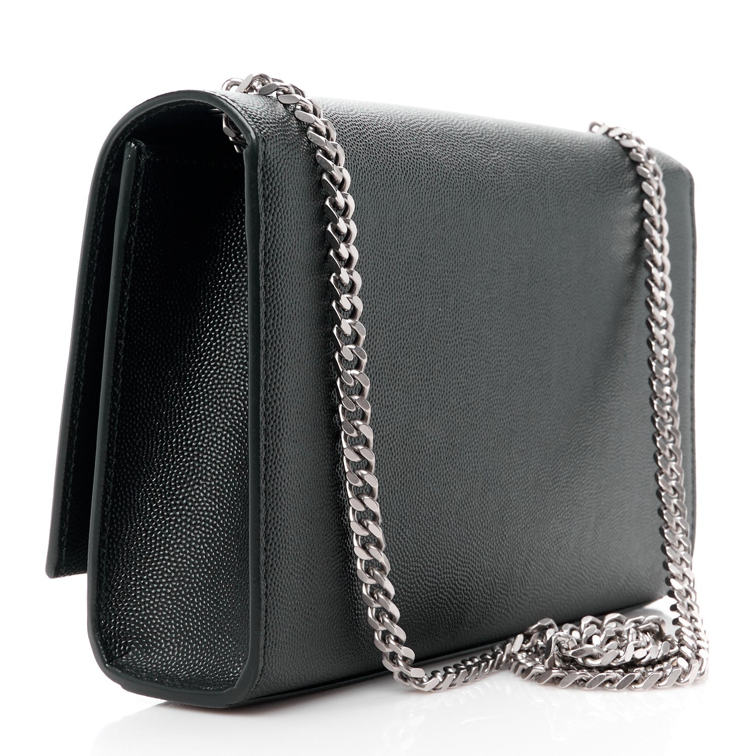 Saint Laurent SAINT LAURENT Grain De Poudre Medium Classic Monogram Kate Tassel Satchel Black 3 of 11