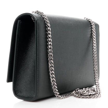 Saint Laurent SAINT LAURENT Grain De Poudre Medium Classic Monogram Kate Tassel Satchel Black 3 of 11