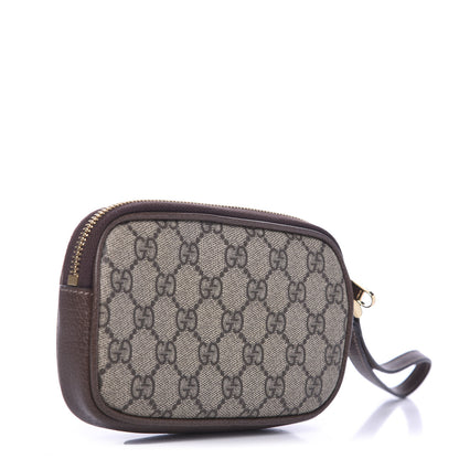 Gucci GG Supreme Monogram Ophidia Phone Case Wristlet Brown 3 of 7