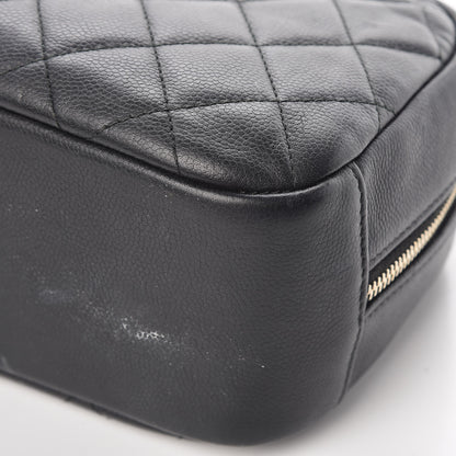 Chanel Caviar Quilted Curvy Pouch Cosmetic Case Black 15 of 19