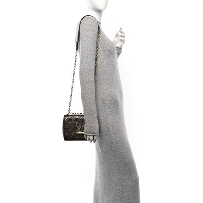 Louis Vuitton Snakeskin Monogram Twist Shoulder Bag PM Brown 2 of 9