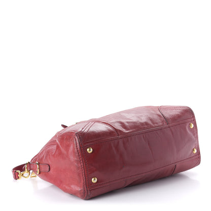 Prada Vitello Shine Shopping Satchel Red 4 of 9