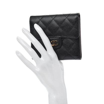 Chanel Caviar Quilted Compact Flap Wallet Black 2 of 7