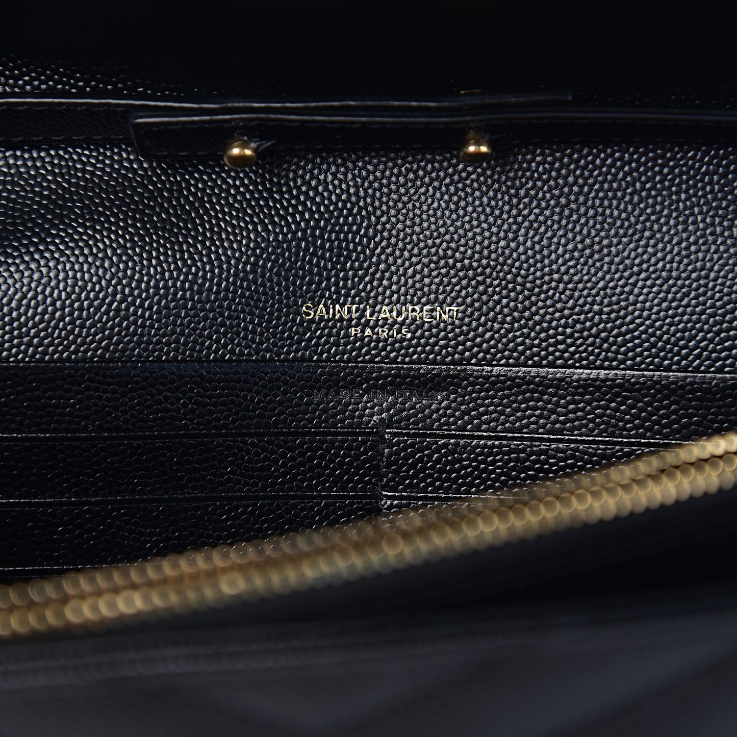 Grain De Poudre Matelasse Chevron Monogram Chain Wallet Black