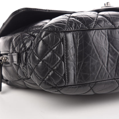 Chanel Aged Calfskin Jumbo New Portobello Flap Black 10 of 11