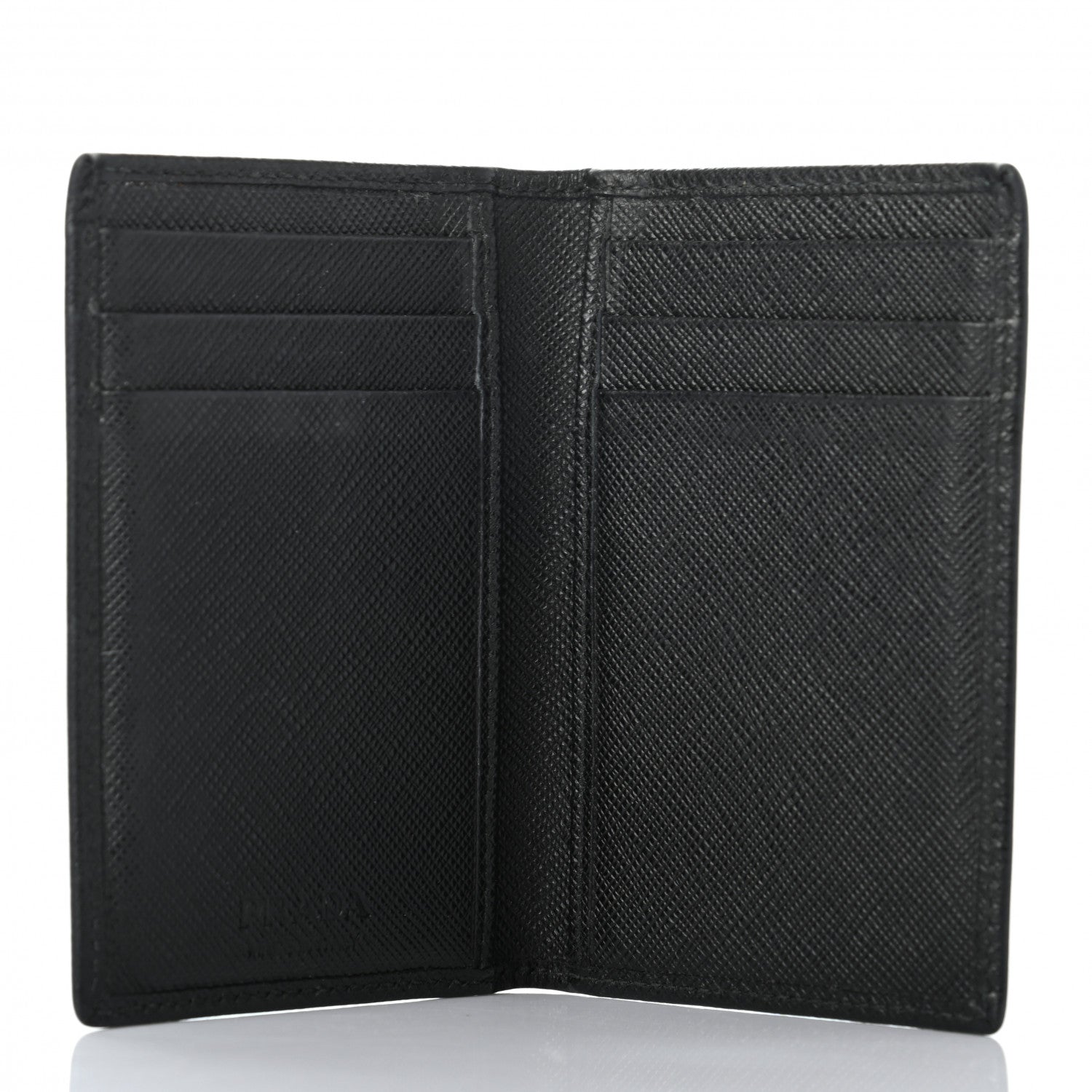 Prada Saffiano Corner Card Holder Black 5 of 7
