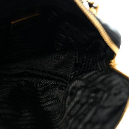 Prada Tessuto Nylon Acciaio Chain Shoulder Bag Black 5 of 12