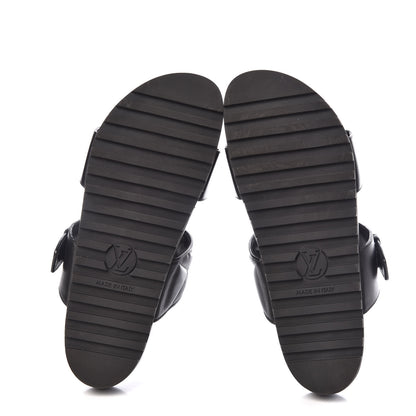 Louis Vuitton Calfskin New Wave Bom Dia Mule Sandals 37.5 Black 5 of 8