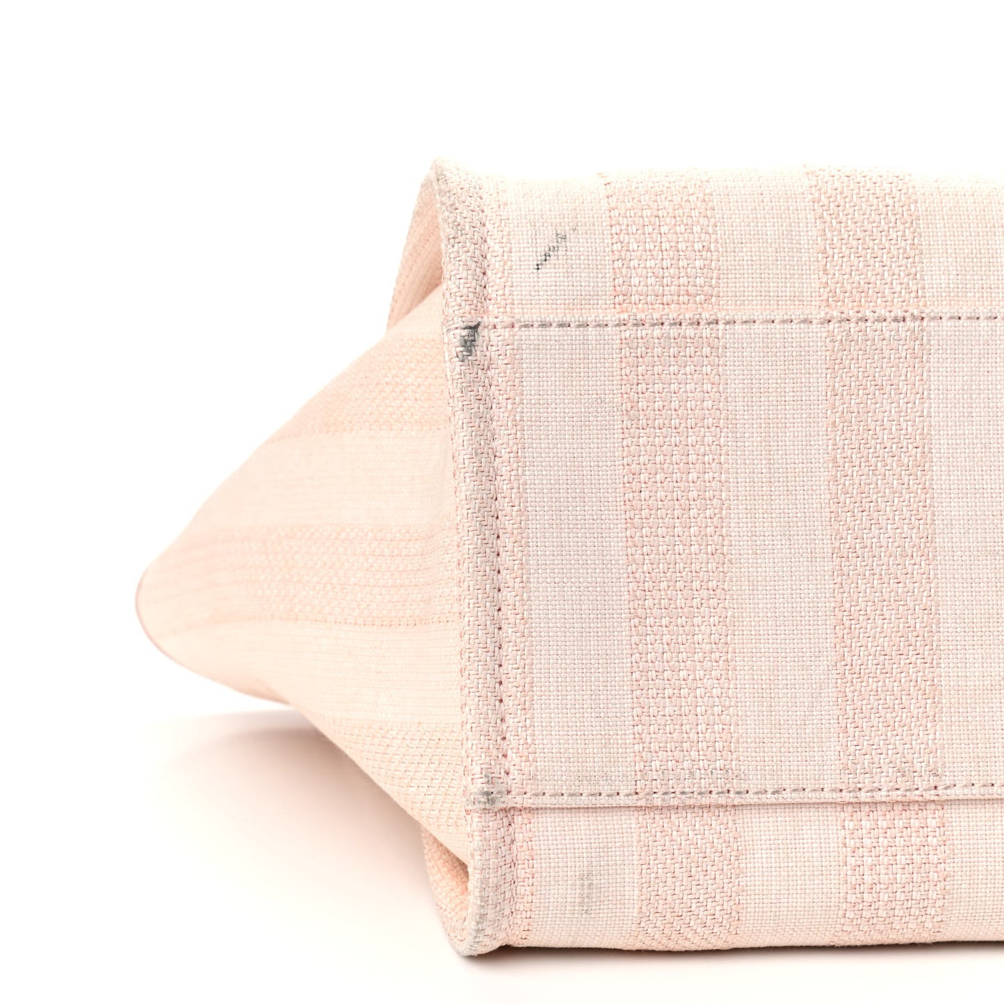 Mixed Fibers Calfskin Striped Medium Deauville Tote Light Pink